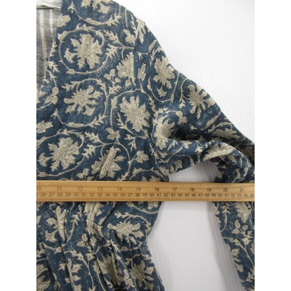 Faherty Dress XS Indigo Gauze Oceana Fit Flare Floral Boho $178 NEW - Picture 5 of 11